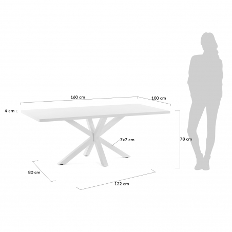 RONY WHITE LAK stôl
