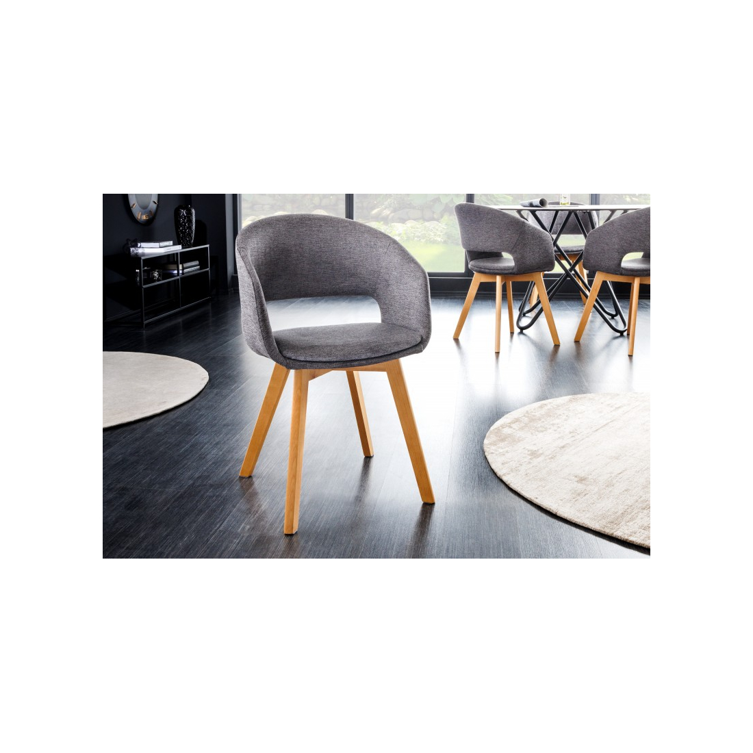 N-STAR sivá čalúnená stolička 2